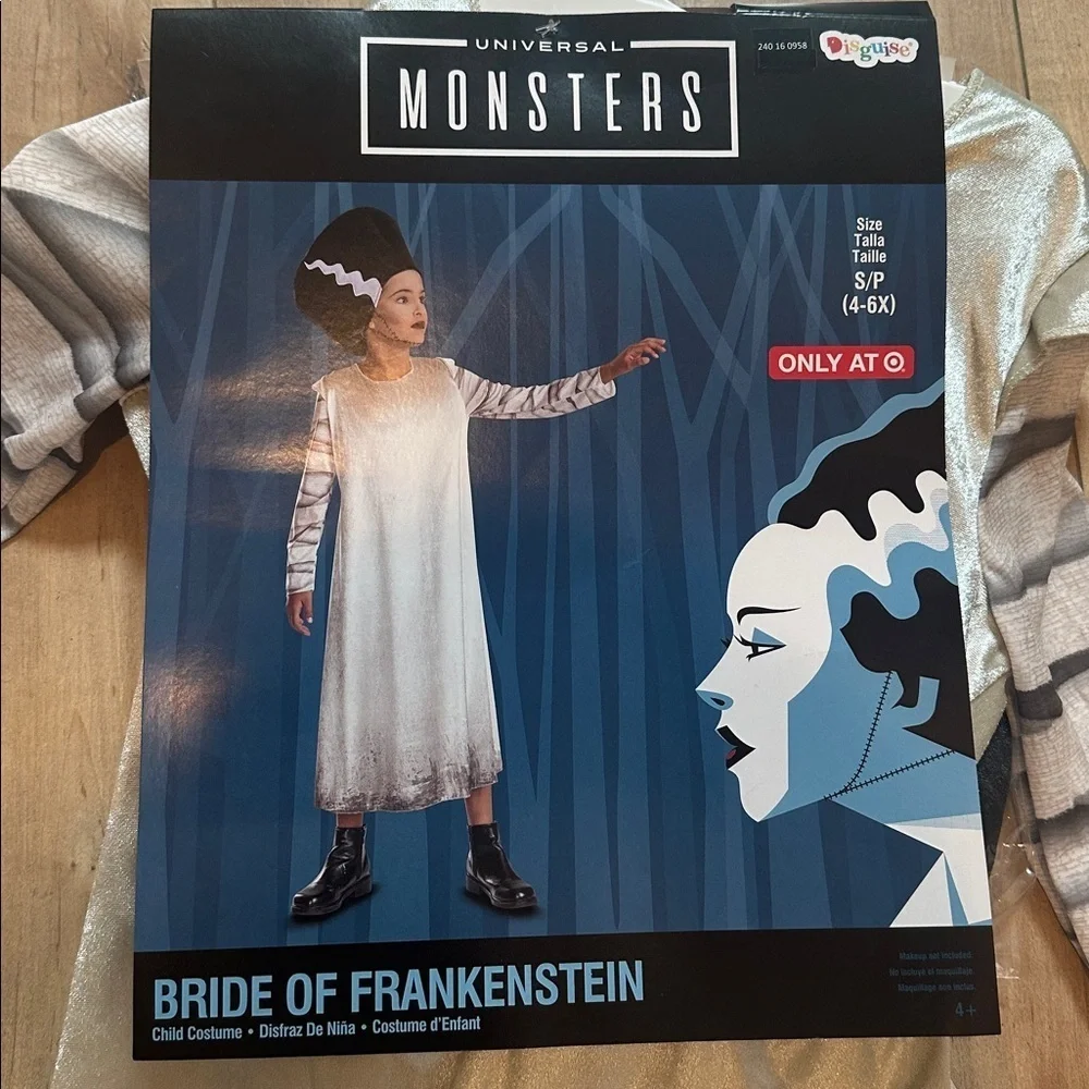 NWT Universal Studios Monsters Bride of Frankenstein Classic Costume Dress S & M